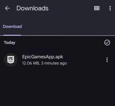 Android: the download notification for the game file