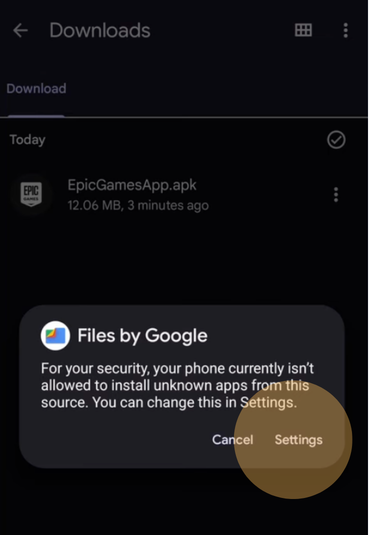 Android: the 'install unknown apps' prompt